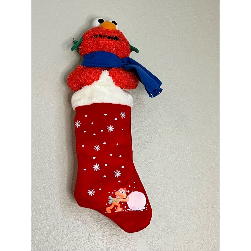 22" Kurt Adler Sesame Street Plush Elmo Character Christmas Stocking